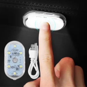 1 2Pcs Car LED Touch Lights Wireless Interior Light Auto Roof Ceiling Reading Lamps for Door Foot Trunk Storage Box USB Charging