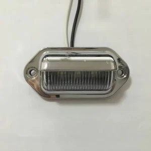 1 PCS 12-24V 6 LED Tail Light for Truck Trailer 4×4 Pickup Car Waterproof IP67 Silver Chrome License Number Plate Light