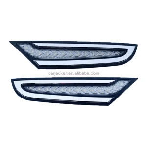 1 Pair White Amber 24V LED Daytime Running Lights for Mercedes Benz Actros MP3 Truck DRL Sequential Turn Signal Lamp