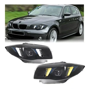 1 Series E87 Headlight Dual Color Upgrade LED Headlamp AFS Turn DRL Auto Signal Head Lamp Modified Accessories for BMW