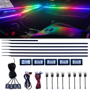 1 in 18 Car Interior Atmosphere Light Kit Strip RGB Neon Acrylic Fiber Optic Accessories LED Lights Decoration Ambient Lighting