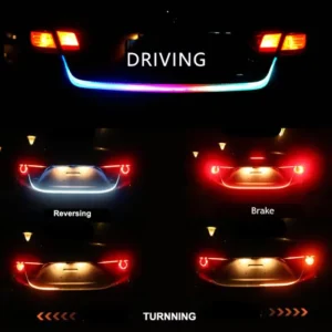 1.2M/1.5M Universal Fitment Car Rear Trunk Tail Light Dynamic Streamer Floating LED Strip Waterproof Auto Additional Brake