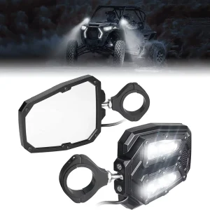 1.75/2 Inch Universal LED Rear View Mirror for UTV ATV All Terrain Sand Buggy Mirror Customizable