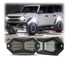 10-30V DC High Intensity Pure White Rock Lights LED Lights for Off Road Jeep ATV SUV Offroad RV Lorry Truck Boat Rock RGB