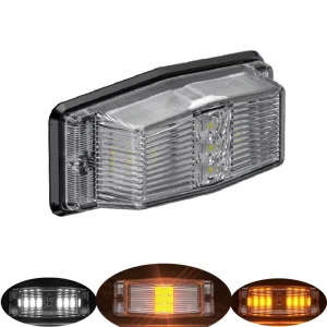 10-32V LED Side Warning Light White Smoky Shell Single and Double-color Lens for Lorry Bus Truck Trailer Lorry Bus E-mark IP67