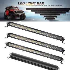 10-50 Inch Off-road Single Row LED Light Bar White/Yellow IP68 Waterproof 100W Diecast Aluminum Housing