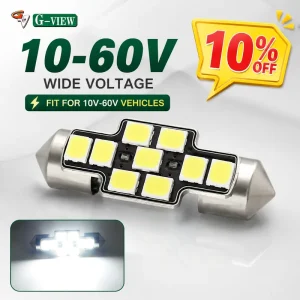 10-60V Canbus C5W LED Festoon Light Bulb 9 SMD Error Free Car Interior Dome Reading License Plate Lamp 28mm 31mm 36mm 39mm 41mm