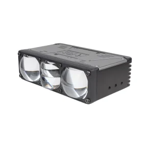 10 Meters 1300LX Three Eyes Round Square Dual Laser Beam Bi-led Projector LED Auxiliary Lens 90W for Auto Bumper