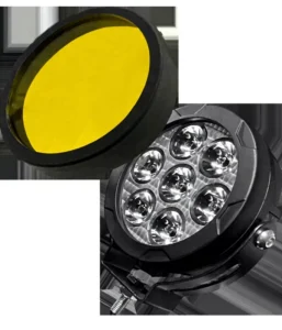 100W LED Auto Spotlights Cars Motorbikes 3000K 6000K Yellow 7 Lens Auxiliary Work Lights Front Position Retrofit Upgrade