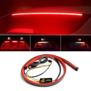 100cm Car Rear Third Brake Light LED Strip Multi mode Warning Lights LED Decorative Lights Turn Signal Flexible Stop Lamp Bar