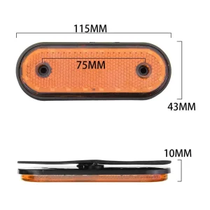 10PCS 12V 24V Amber 20 LED Side Clearance Marker Light for Truck Trailer RV Heavy Duty Vehicle Waterproof LED Lamp