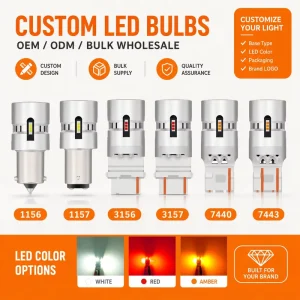 1156 1157 3156 3157 7440 7443 LED Bulb Amber White Non Polarity Plug and Play Canbus Error Free Turn Signal Brake OEM