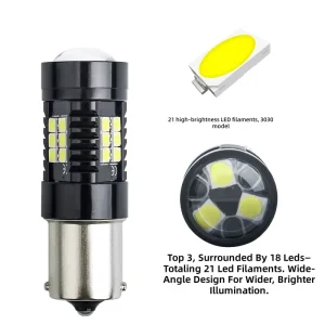 1156 1157 7443 3157 LED Bulbs 3030 21SMD High Bright Auto Brake Stop Lights Reverse Backup Lamps Car Fog Lights Plug and Play