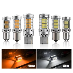 1156 1157 T20 7440 7443 LED Brake Light Bulb 54W 108SMD Car Tail Light License Plate Light White Amber Automotive Signal Lamp
