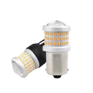 1157 Ceramic LED Brake Light Bulbs 6000K 69SMD T20 PY21W IP68 Waterproof 12V Traffic Turn Signal Compatible 1156