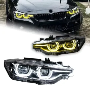 12-15 for 3 Series F30/F35 Dual-Color Spoon Headlight Assembly with LED Daytime Running Lights and Turn Signals 12V