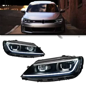 12 18 Model for Sagitar Headlight Assembly 30W 12V LED Daytime Running Lights Flowing Turn Signal Lens Lights