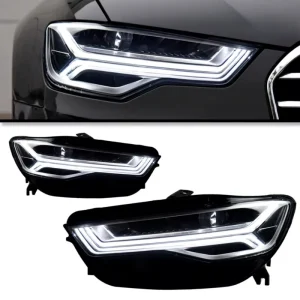 12-18 Year Audi A6 C7 Model 12V Headlight Upgrade Assembly Flowing LED Daytime Running Lights Turn Signals Cross-border