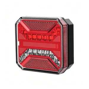 12-24V LED Tail Assembly with High-Output Red and Amber Light Strips for Truck Cab Fitments
