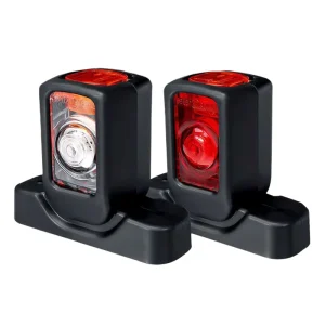 12/24V Truck LED Side Marker Lamps Triple Amber White Red Indicator Lights for Trailer Lorry RV Bus