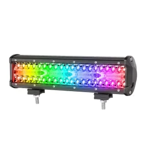 12 Inch Aluminum RGB LED Light Bar with App Control 80W IP67 Waterproof 16 Million Colors 8000 Lumens for ATV UTV
