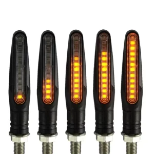 12 LED 10W Flexible Amber Turn Signal Indicator Lights for Motorcycle & Scooter Lighting System