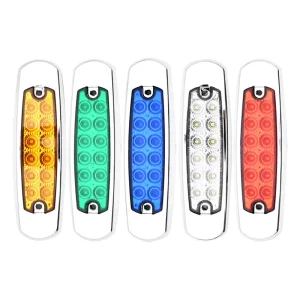 12 LED 6.4 Inch 12V 24V Signal Lamp Car Truck Oval Clearance Side Marker Light with Amber White Blue Red Green Lighting