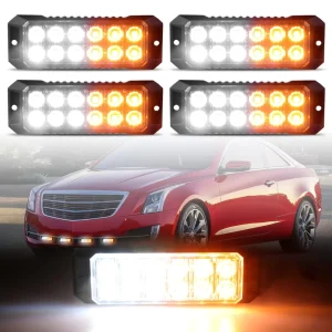 12 LED Emergency Strobe Flashing Lights Surface Mount IP65 Waterproof 12V 24V Universal for Trucks Cars LED Hazard Warning