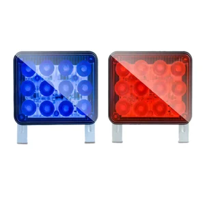 12 LED Work Light Amber Red Blue Flash Strobe Waterproof 12V for Car Offroad Truck