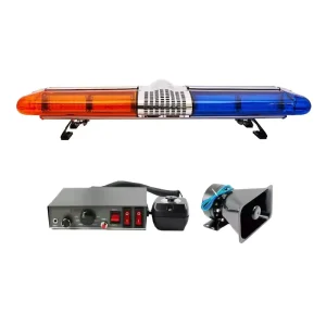 120W 1200Mm Red Blue LED Strobe Warning Light Bar with Siren Speaker Alarm IP67 Waterproof 12V for Cop Ambulance