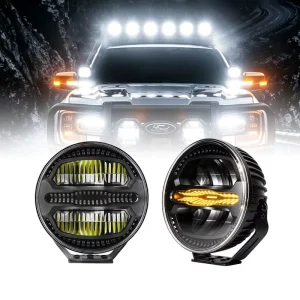 120W 180W Round Led Work Light 6000k White Yellow DRL High Low Light Mode 9-36v Off road Lamp 7/9 Inch Led Driving Lamp