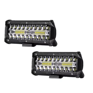 120W 7 Inch LED Light Bar 12V Offroad Accessories for SUV 4WD Auto Fog Driving Lamp with Flood Spot Beam for Cars & Trucks