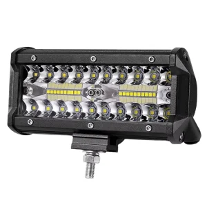 120W 7-Inch LED Light Bar 12V Offroad Accessory for SUV/4WD with Fog & Driving Lights Flood/Spot Beam 2-Year Warranty