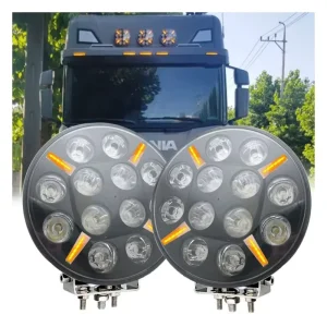 120W 9inch Off Road Lights With Amber DRL Round Lamp System for Car Off Road Auto