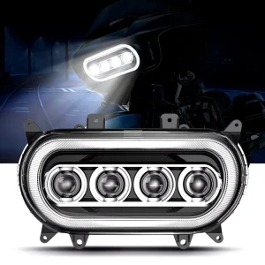 120W LED Headlight for Harley Road Glide White DRL High Low Beam Motorcycle Headlights for Road Glide Special FLTRXS