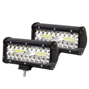120W LED Light Bar for Combo Beam Angle Natural White Three Rows of 7 inch Work Lights