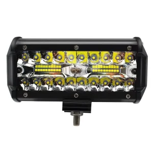 120W Square Dual Color Amber Strobe Flashing LED Light Bar Combo Spot Truck Cars Work Light
