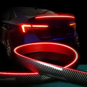 120cm Carbon Fiber Car Trunk Taillight Red Running Strobe Color Decoration Parts LED Headlights Car Accessories Auto Parts
