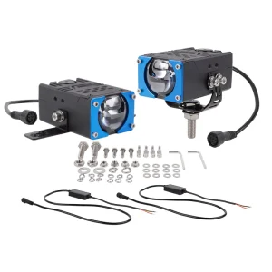 12V 130W Set Ultra Bright Single Laser Pure White Light 6000K Bi-LED Car Grille Light High Low Beam for SUV Truck