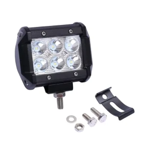 12V 18W LED Work Light Bar 4 Inch Double Row Fog Spot for Offroad SUV Driving Auto Exterior Lighting