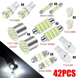 12V 194 LED Auto Interior Dome Lights 31mm T10 Bulb Set for Vehicle Indoor Map Trunk Cargo Door