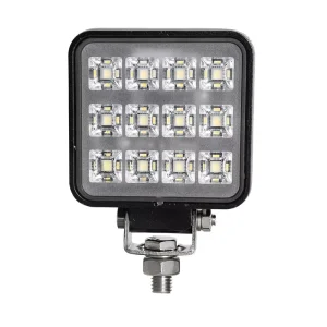 12V 24V 12W 3 Inch Square LED Work Light Polycarbonate Lens & UV Resistant Coat Outdoor Working Lamp for Trailers