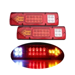 12V 24V 19 LED Tail Light Assembly Brake Turn Signal Reversing Stop Lamp for Truck Trailer Lorry Boat Car Rear Indicator