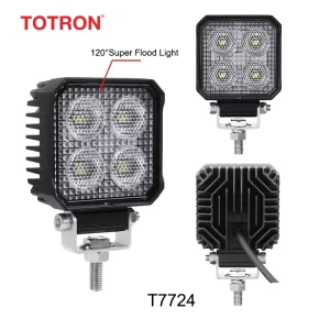 12V 24V 24W 6000K Off Road Lights Square LED Flood Beam Work Light for Off road Trucks Cars