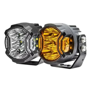 12V 24V 3 inch 50W Side Shooter Driving Fog Spotlight LED Work Driving Lights with White Yellow DRL for 4×4 Bumper SUV ATV