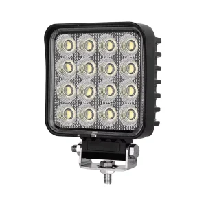 12V 24V 3.5 Inch 48W LED Work Light with Stainless Steel Mounting Bracket Flood Spot Beam for Extraction Industry