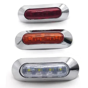 12V 24V 3.7 Inch 4LED Vehicle Side Marker Lamp Clearance Light Red White Amber Truck Trailer Car LED Signal Light