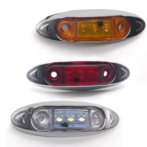 12V 24V 3.9 Inch 3LED White Red Amber Clearance Light Trailer Car Truck Tractor Rear LED Side Marker Light