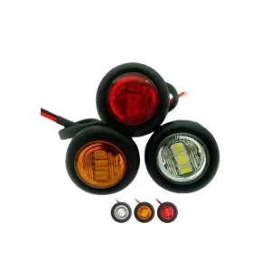 12V 24V 3SMD 3/4″ Round LED Side Marker Lights for Car Van Bus Truck and Trailer Clearance DRL Parts