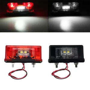 12V 24V 4 LED License Number Plate Light Tail Signal Lamp Universal For Car Truck Trailer Lorry Waterproof